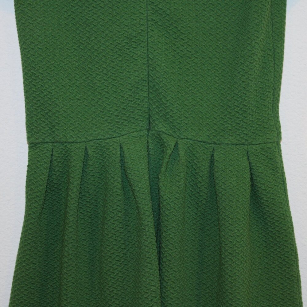 Ganni green textured business casual dress size medium above knee - Picture 3 of 9